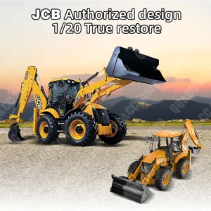 DOUBLE E E589 RC Backhoe Loader 1:20 Excavator Remote Control Car Engineering Vehicle Truck Model Bulldozer Trailer Toy for Boy